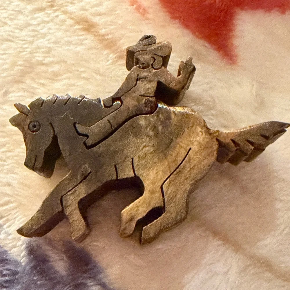 South Western Cowboy table art work puzzle box - Picture 5 of 12